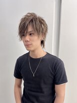 メンズサロン キング 枚方店(Men’s salon K!ng)&nbsp;韓国マッシュセンターパートツーブロックメンズハイライトウルフ