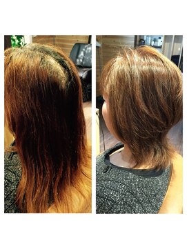 カシュカシュヘア(Cache-Cache hair) バッサリミディアムウルフ～手ぐし仕上げ～