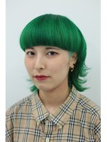 クリーン ヘアデザイン(CLLN hair Design)&nbsp;【CLLN】エンヴィグリーン×マッシュウルフ