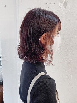 リッカ(RICCA) 【RICCA aya】ボブパーマ×チェリーレッド