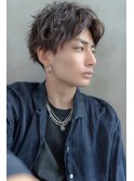 ビジネスツーブロックOK★かき上げトランクスヘアくせ毛風パーマ