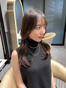 ロンドメリア 天神大名店(Lond Melia) ★くびレイヤーエモージュインナーグレージュ前髪ピンクベージュ