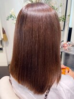 美容室フルール 20代30代40代髪質改善カラーショコラアブラウン艶感ロブヘアー