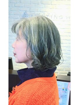 アメイジングヘアー 美沢店(AMAZING HAIR) クラッシックカーリーボブ/グレイヘア/デジタルパーマ