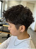 波巻きパーマツイストスパイラルパーマメンズマッシュパーマ