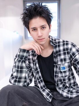 ハバナ 渋谷(HAVANA) アッシュブラックマッシュパーマ刈り上げツーブロック