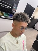 ホワイトメッシュ×ツイストパーマ