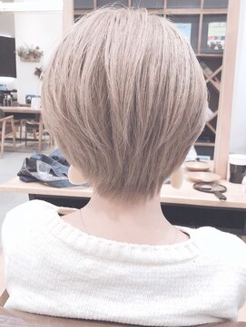 セイドット フクオカ(Say.FUKUOKA) 【Say.福岡】丸みショート×ケアブリーチ×ミルクティーベージュ