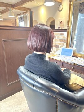 アドラーブル 女池店(adorable) 【ピンクブラウン】【艶ボブ】【20代30代】