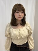 オリーブベージュ*ミディアムレイヤー/名古屋/髪質改善