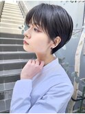 NUDE黒髪風前髪ありショート大人ショートボブ マッシュショート