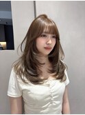 韓国風レイヤーカット×ナチュラルベージュ