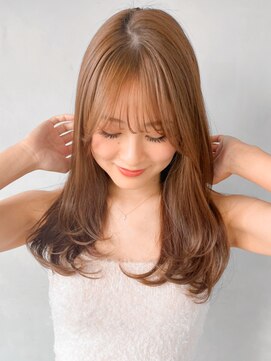 リヤン 表参道(lyann) デジタルパーマワンカール薄めバング前髪ハイライトカラー