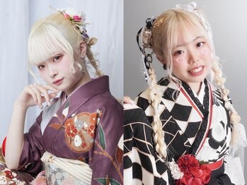 レボル(REVOL)の写真/長時間着ていても崩れにくい着付け+ヘアセット*卒業式や各種イベントはプロの技で1日中可愛いをキープ！