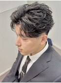 大宮毛流れセンターパートフェザーパーマビジネスヘアメンズ