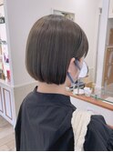 ホワイトグレージュミニウルフデジタルパーマチェリーブラウン