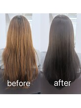 髪質改善ストレートエステ＋カラーエステ＋4stepトリートメント　￥16800