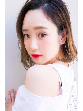 ヌーン ヘアメイク プラス ハッピータイムズ(NOON hair make+happy times) 耳かけ☆透明感イルミナアッシュベージュ 中野ヌーンstyle35