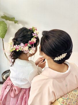 ヘアセットサロンエッジ(Edge) 親子で結婚式お呼ばれヘアセット