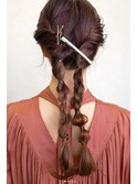 三軒茶屋_レディース_ヘアセット_ダウンスタイル_編み込み_モテ