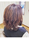 ふんわりデジタルパーマ+リタッチカラー