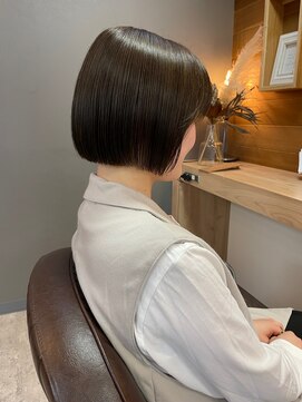 ヘア プロデュース キュオン(hair produce CUEON.) 伸ばしかけボブ×オリーブグレージュ