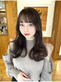 大人ロング/レイヤーカット/水素カラー/ピンクベージュ/卵型
