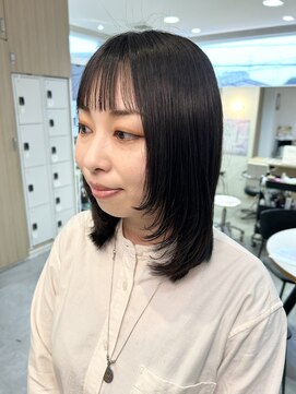プレデフリュー 北白川本店(PUREE de FLEURS) ミディアム顔周りレイヤー