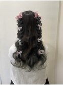 三つ編みハーフツイン