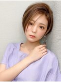 20代30代大人っぽ前髪なしショートハイライトカラー