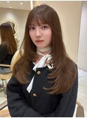 韓国ヘアーハッシュカットレイヤーカットグレージュブリーチ無し