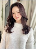 ショコラアッシュ,ヘルシースタイル,ふんわりカール、暗めカラー