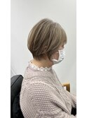 60代　ショート　白髪ぼかし