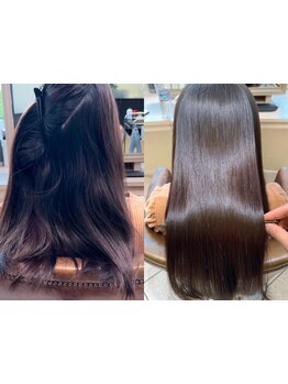 髪質改善♪栄3分【個室シャンプー台】全席プライベート空間でrelax♪ダメージレス縮毛矯正も髪質改善も◎