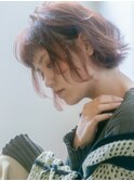 【emu井上信洋】ピンクカラーにルーズパーマボブ【エミュ】