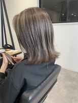 ナンバー(number+)&nbsp;20代30代40代ハイライト透け感ブリーチロブヘアーアッシュ