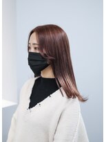 ノード(NODO) 【春色】ピンクベージュのストレートスタイル