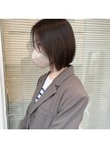 ストレートボブ/切りっぱなしボブ/ボブ/グレージュ