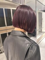 ヘアサロンガリカアオヤマ(hair salon Gallica aoyama)&nbsp;【坂本拓麻】ぷつっとボブ/地毛風縮毛矯正/透明感ピンクカラー
