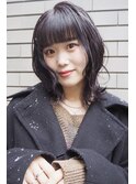 【MALUNAペコ】暗髪ラベンダーカラー×くびれミディアムレイヤー