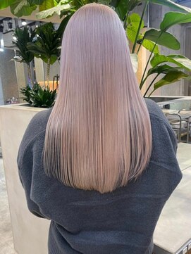 サンク 原宿 表参道(cinq) ピンクベージュワンホンヘアレイヤー切りっぱなしボブ
