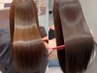 【癖を弱めて扱いやすく◎】地毛風ストレート+顔周りのみカット