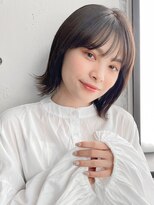 アグノス 青山(Agnos) ミディアムヘア 暗めカラー デザインカラー くびれヘア