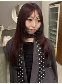 ワインレッド 裾カラー
