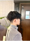 波巻きパーマ×センターパート