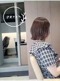 ナチュラルブラウン×大人顔周りレイヤーボブ