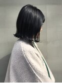 ボブ 外ハネ ネイビー 就活カラー