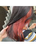 ビビッドオレンジのインナーカラー