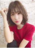 イメチェン/似合わせカット/フルバング/レッドブラウン/錦糸町