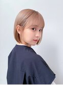 ボブショートボブ縮毛矯正ベージュグレージュ門前仲町